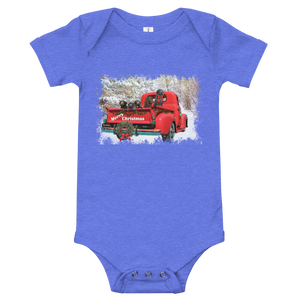 Merry Christmas Trucking- Baby short sleeve one piece