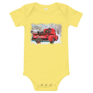 Merry Christmas Trucking- Baby short sleeve one piece