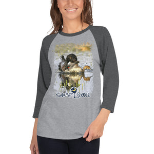 Piper-Swamp Poodle-3/4 sleeve raglan shirt