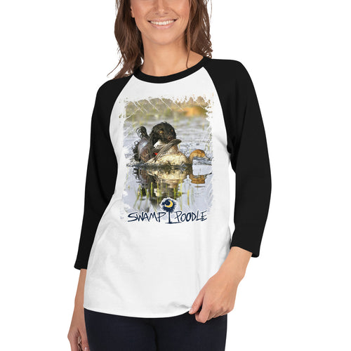 Piper-Swamp Poodle-3/4 sleeve raglan shirt