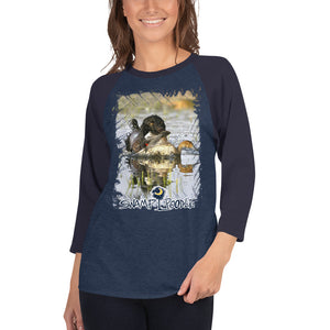 Piper-Swamp Poodle-3/4 sleeve raglan shirt